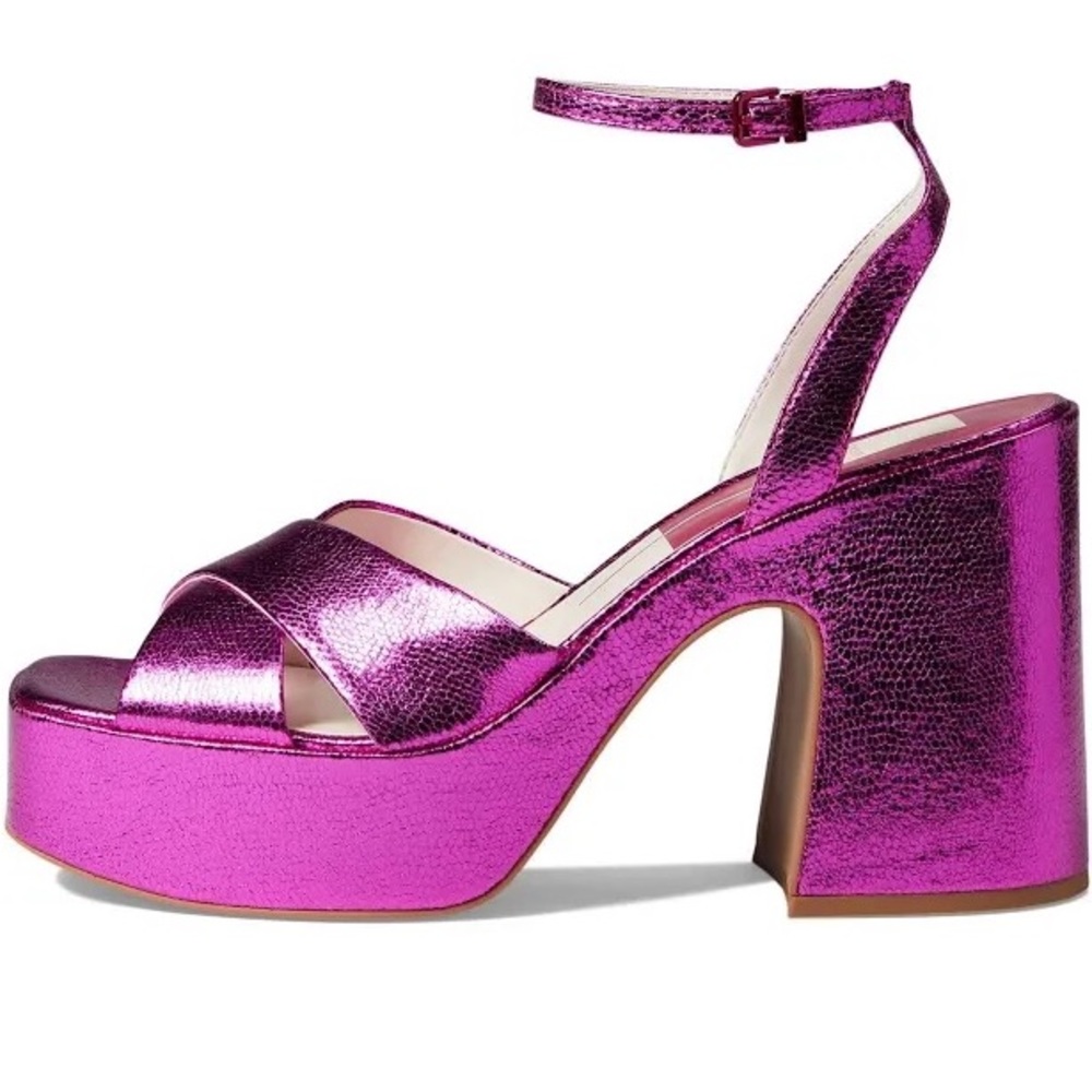 Dolce vita pink metallic platform heels